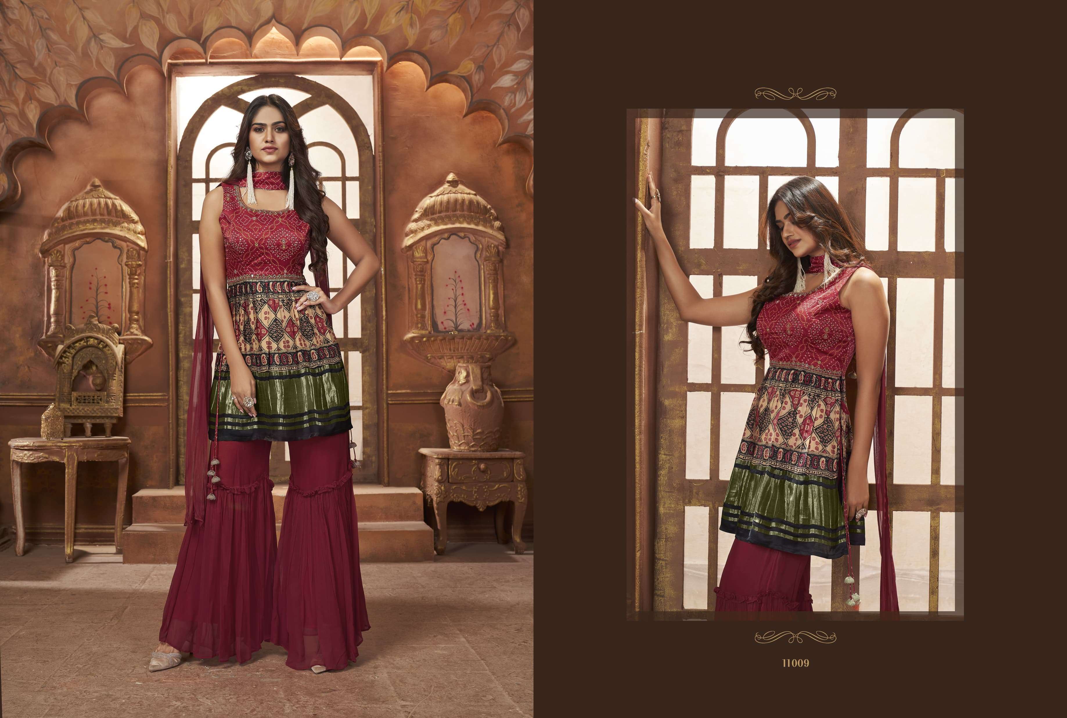 NOOR VOL-2 SERIES 15005 TO 15008 BY VIRASAT DESIGNER WITH PRINTED AND WORK GEORGETTE PEPLUM SUITS ARE AVAILABLE AT WHOLESALE PRICE