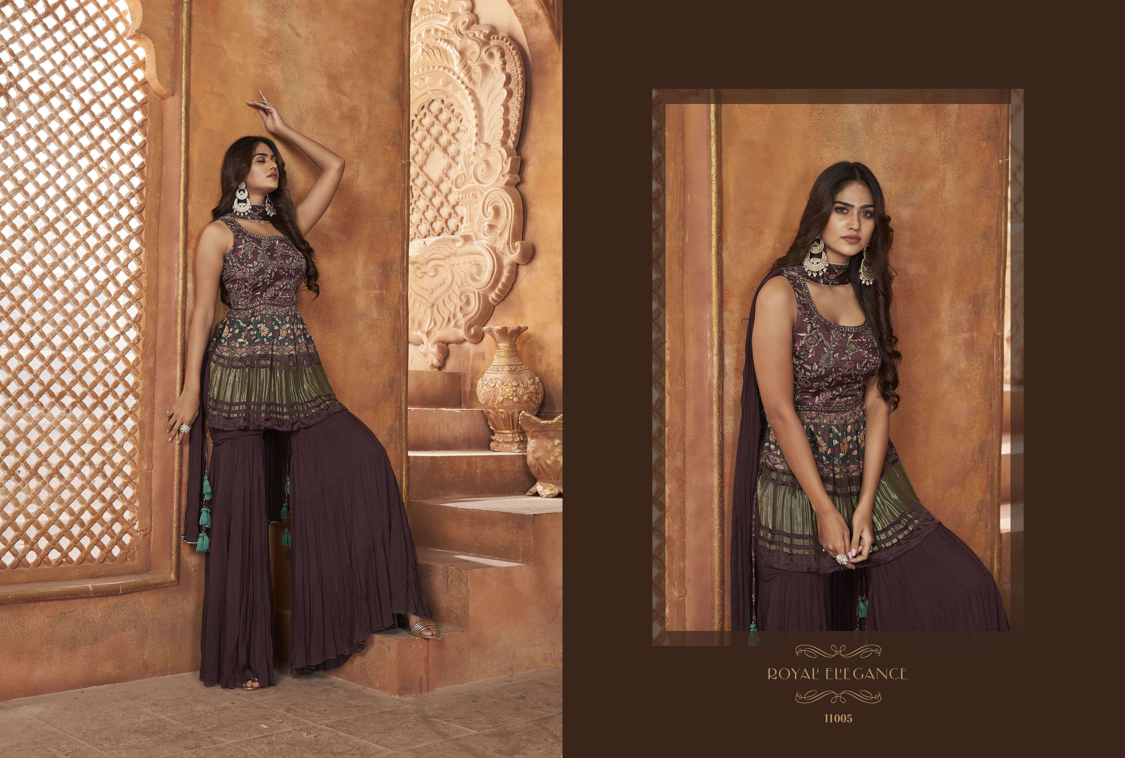 NOOR VOL-2 SERIES 15005 TO 15008 BY VIRASAT DESIGNER WITH PRINTED AND WORK GEORGETTE PEPLUM SUITS ARE AVAILABLE AT WHOLESALE PRICE