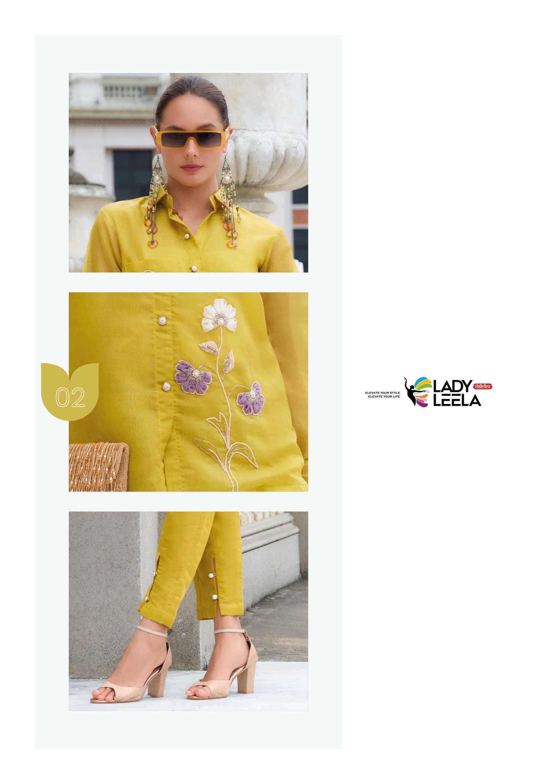 MARBLES VOL-5 SERIES 501 TO 506 BY LADY LEELA DESIGNER WORK VISCOSE ORGANZA CO ORD SETS ARE AVAILABLE AT WHOLESALE PRICE