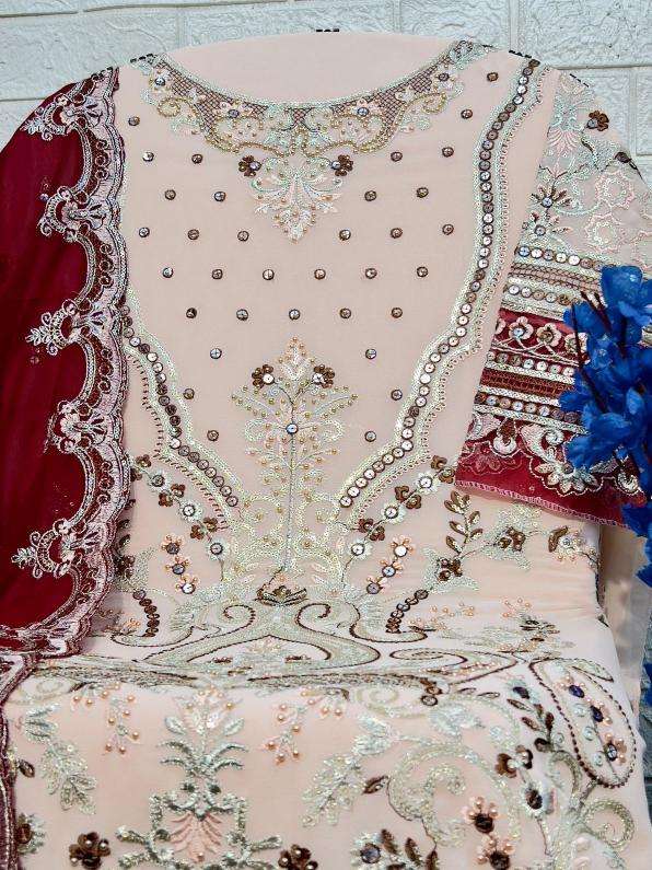 AGHA NOOR SERIES 6003 TO 6006 BY AL KHUSHBU DESIGNER EMBROIDERY WORK GEORGETTE PAKISTANI STYLE SUITS ARE AVAILABLE AT WHOLESALE PRICE