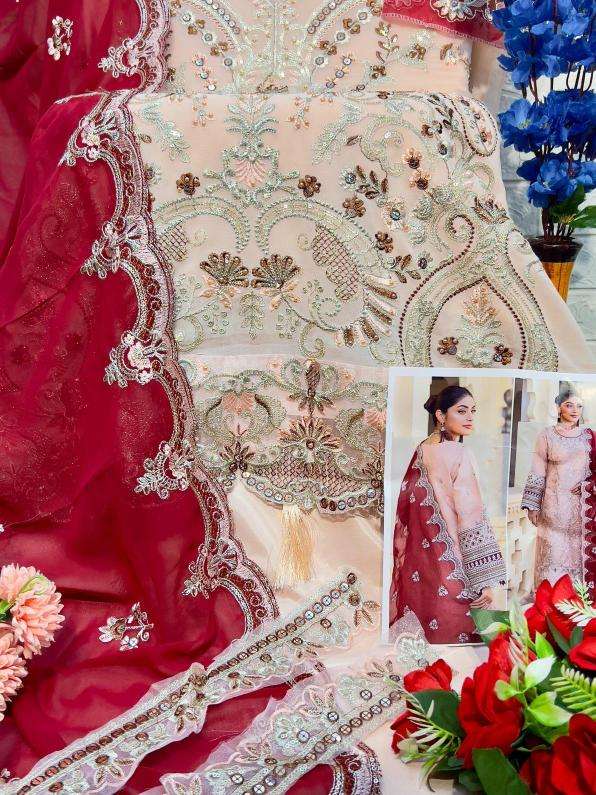 AGHA NOOR SERIES 6003 TO 6006 BY AL KHUSHBU DESIGNER EMBROIDERY WORK GEORGETTE PAKISTANI STYLE SUITS ARE AVAILABLE AT WHOLESALE PRICE