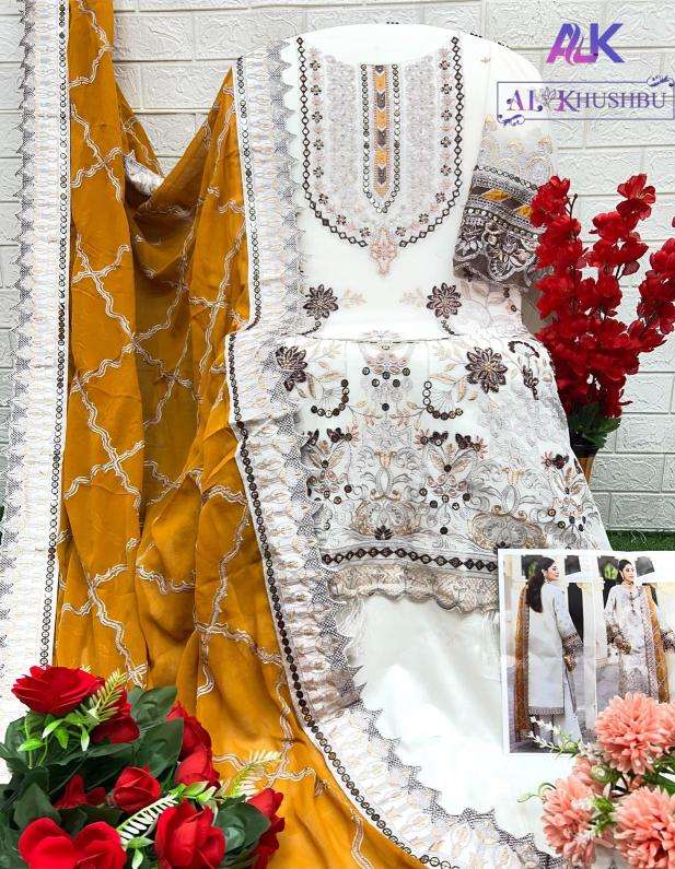 AGHA NOOR SERIES 6003 TO 6006 BY AL KHUSHBU DESIGNER EMBROIDERY WORK GEORGETTE PAKISTANI STYLE SUITS ARE AVAILABLE AT WHOLESALE PRICE