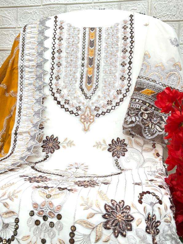 AGHA NOOR SERIES 6003 TO 6006 BY AL KHUSHBU DESIGNER EMBROIDERY WORK GEORGETTE PAKISTANI STYLE SUITS ARE AVAILABLE AT WHOLESALE PRICE