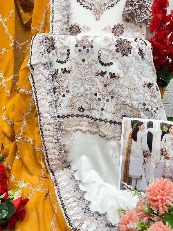 AGHA NOOR SERIES 6003 TO 6006 BY AL KHUSHBU DESIGNER EMBROIDERY WORK GEORGETTE PAKISTANI STYLE SUITS ARE AVAILABLE AT WHOLESALE PRICE