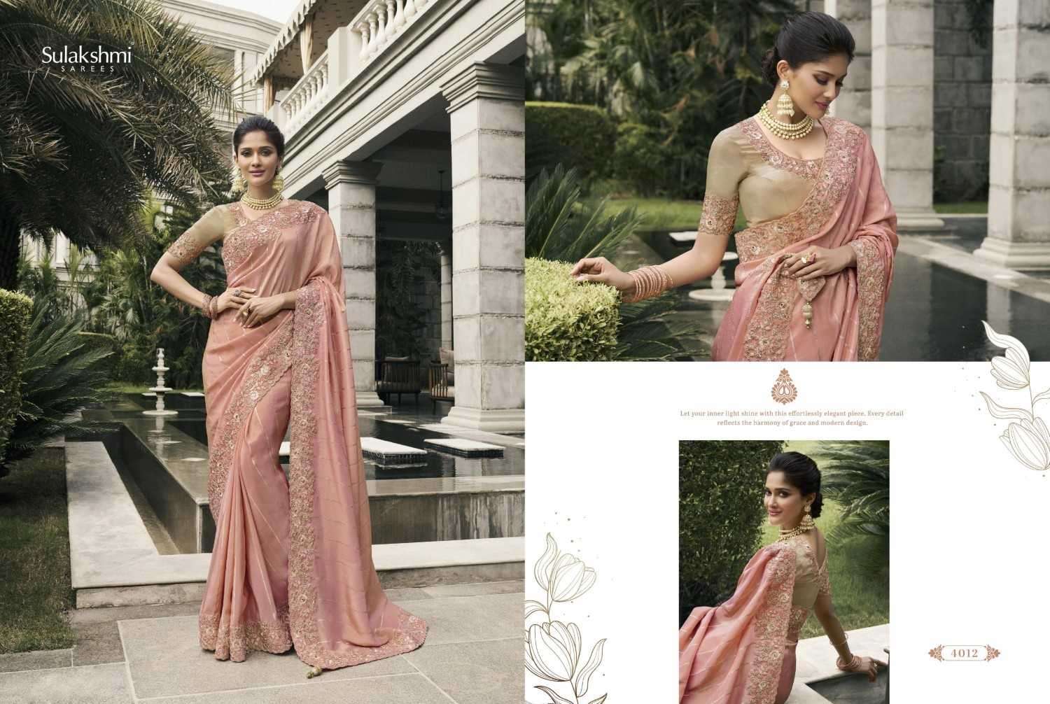 BRIDAL HERITAGE SERIES 4001 TO 4012 BY SULAKSHMI DESIGNER WORK TISSUE SILK SAREES ARE AVAILABLE AT WHOLESALE PRICE
