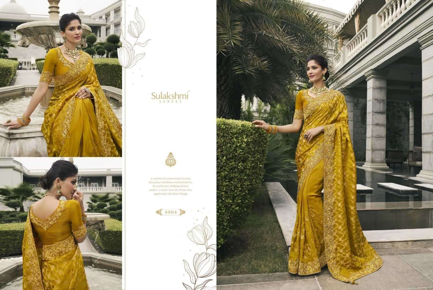 BRIDAL HERITAGE SERIES 4001 TO 4012 BY SULAKSHMI DESIGNER WORK TISSUE SILK SAREES ARE AVAILABLE AT WHOLESALE PRICE