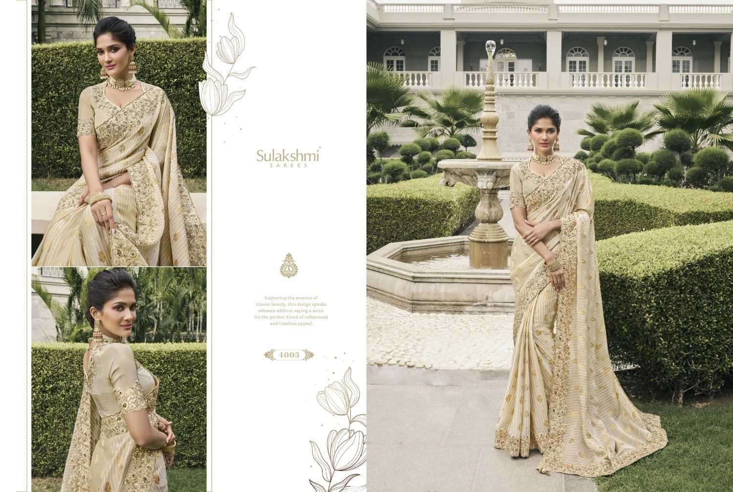 BRIDAL HERITAGE SERIES 4001 TO 4012 BY SULAKSHMI DESIGNER WORK TISSUE SILK SAREES ARE AVAILABLE AT WHOLESALE PRICE