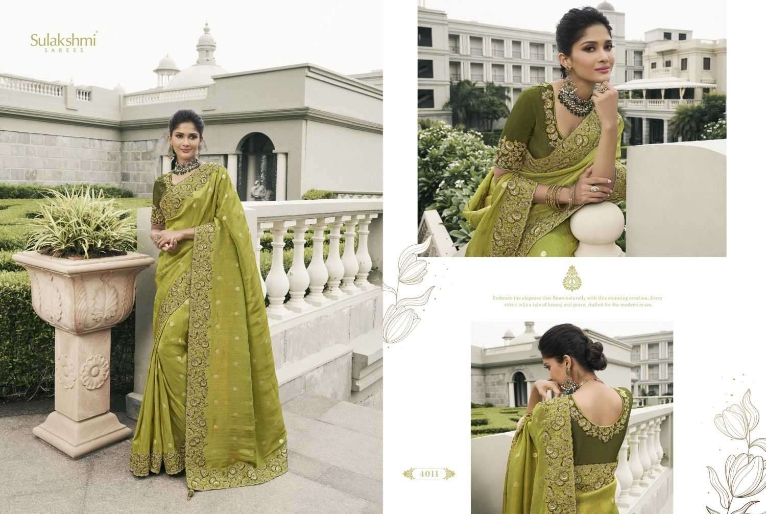 BRIDAL HERITAGE SERIES 4001 TO 4012 BY SULAKSHMI DESIGNER WORK TISSUE SILK SAREES ARE AVAILABLE AT WHOLESALE PRICE