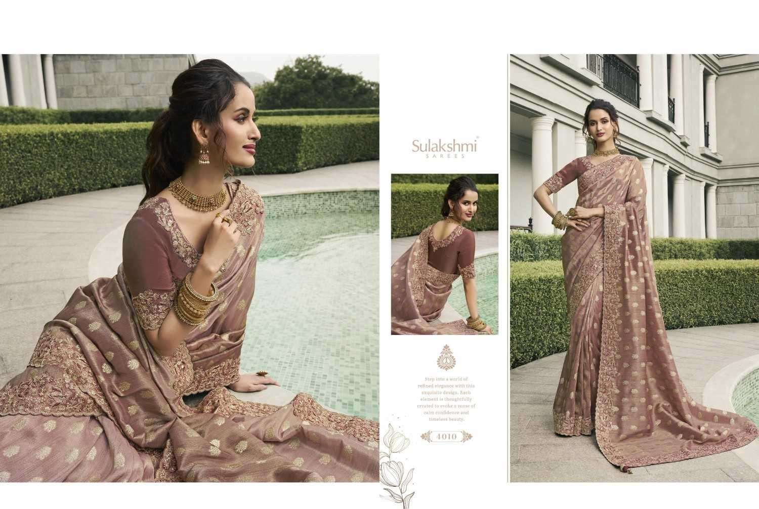 BRIDAL HERITAGE SERIES 4001 TO 4012 BY SULAKSHMI DESIGNER WORK TISSUE SILK SAREES ARE AVAILABLE AT WHOLESALE PRICE
