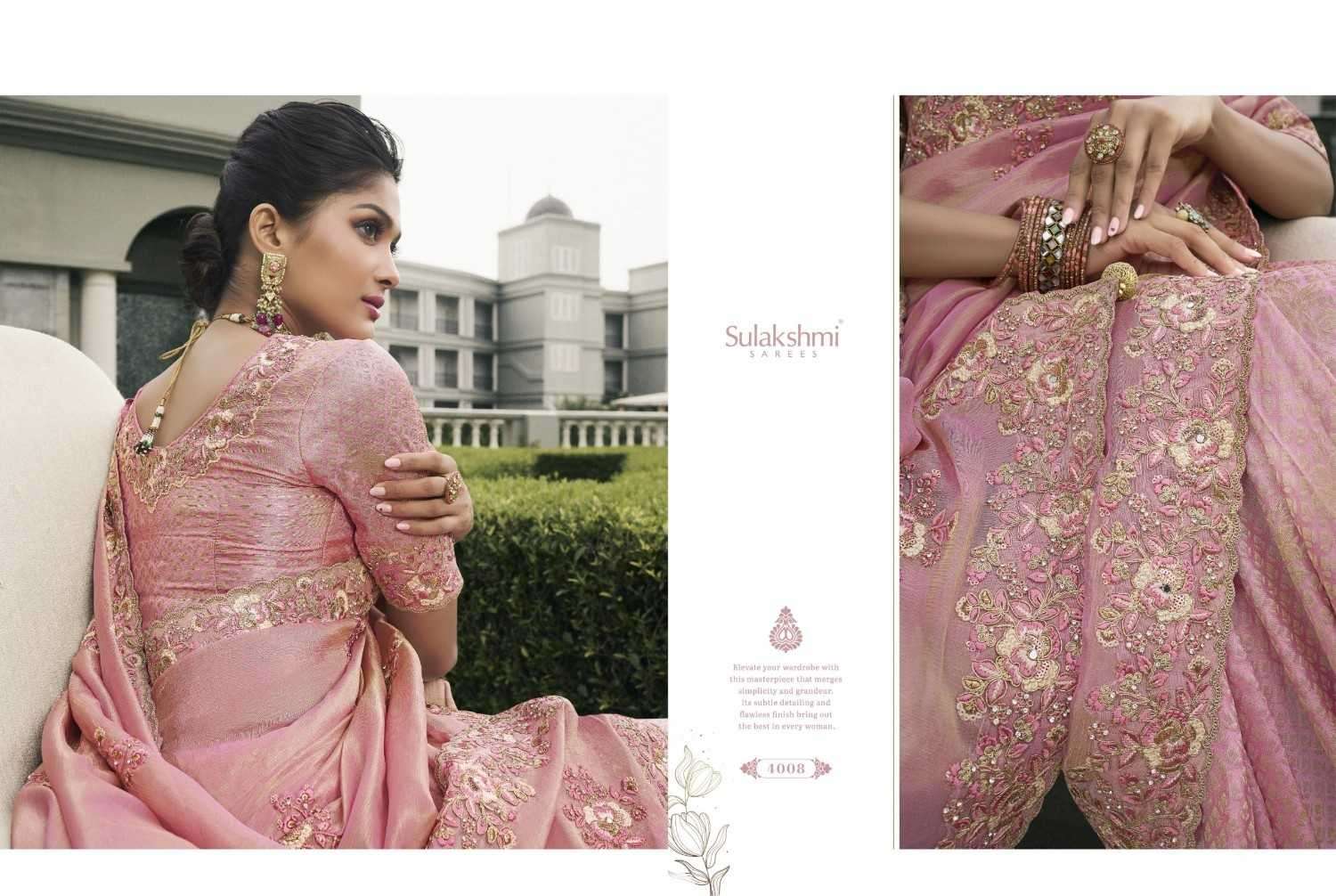 BRIDAL HERITAGE SERIES 4001 TO 4012 BY SULAKSHMI DESIGNER WORK TISSUE SILK SAREES ARE AVAILABLE AT WHOLESALE PRICE