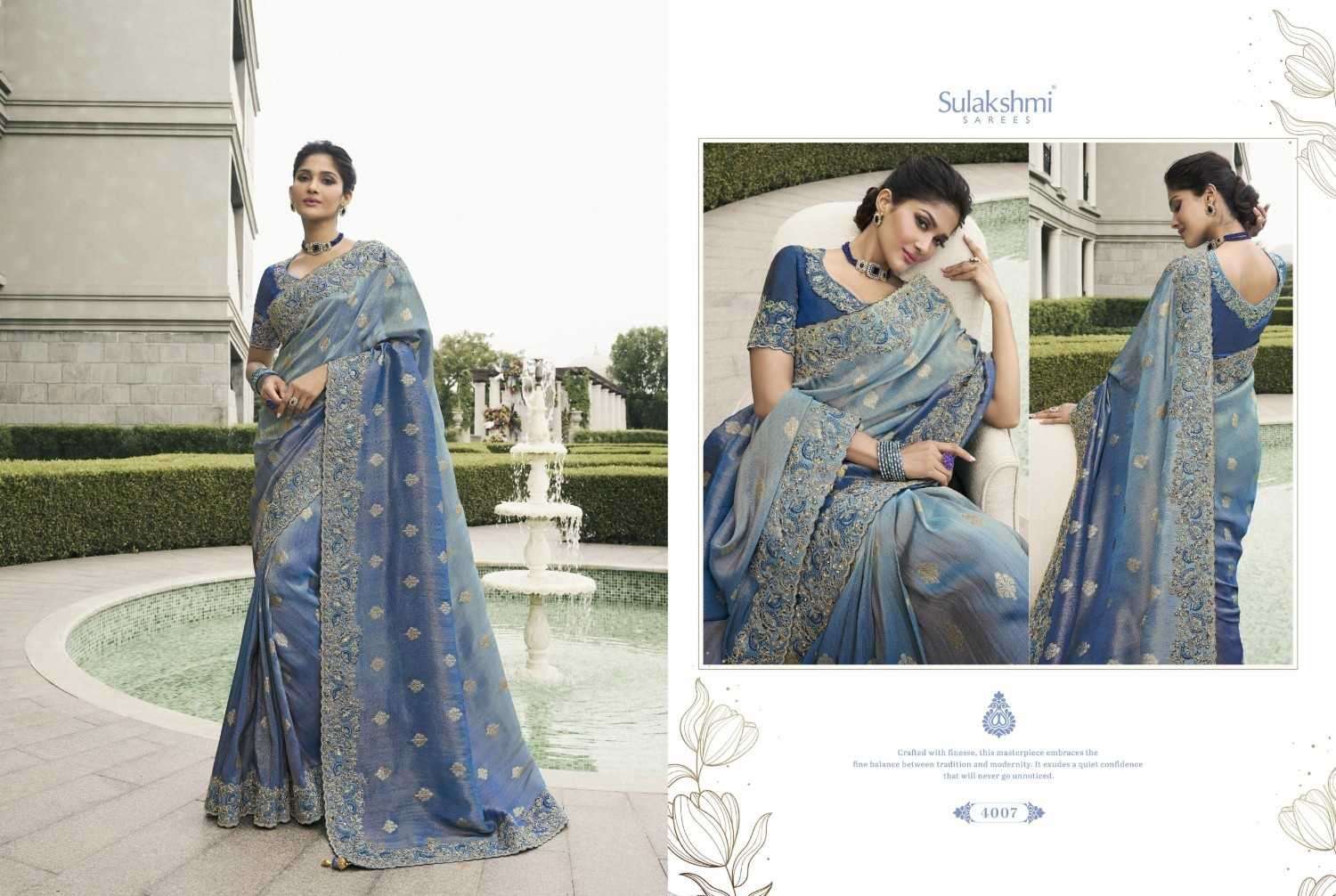 BRIDAL HERITAGE SERIES 4001 TO 4012 BY SULAKSHMI DESIGNER WORK TISSUE SILK SAREES ARE AVAILABLE AT WHOLESALE PRICE