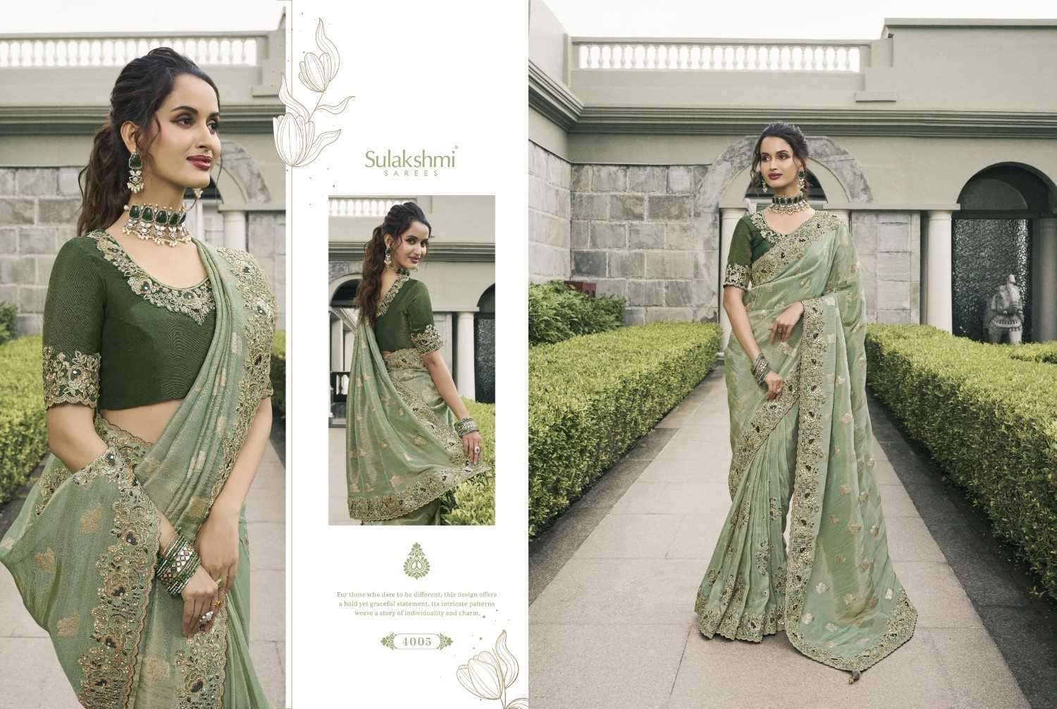 BRIDAL HERITAGE SERIES 4001 TO 4012 BY SULAKSHMI DESIGNER WORK TISSUE SILK SAREES ARE AVAILABLE AT WHOLESALE PRICE