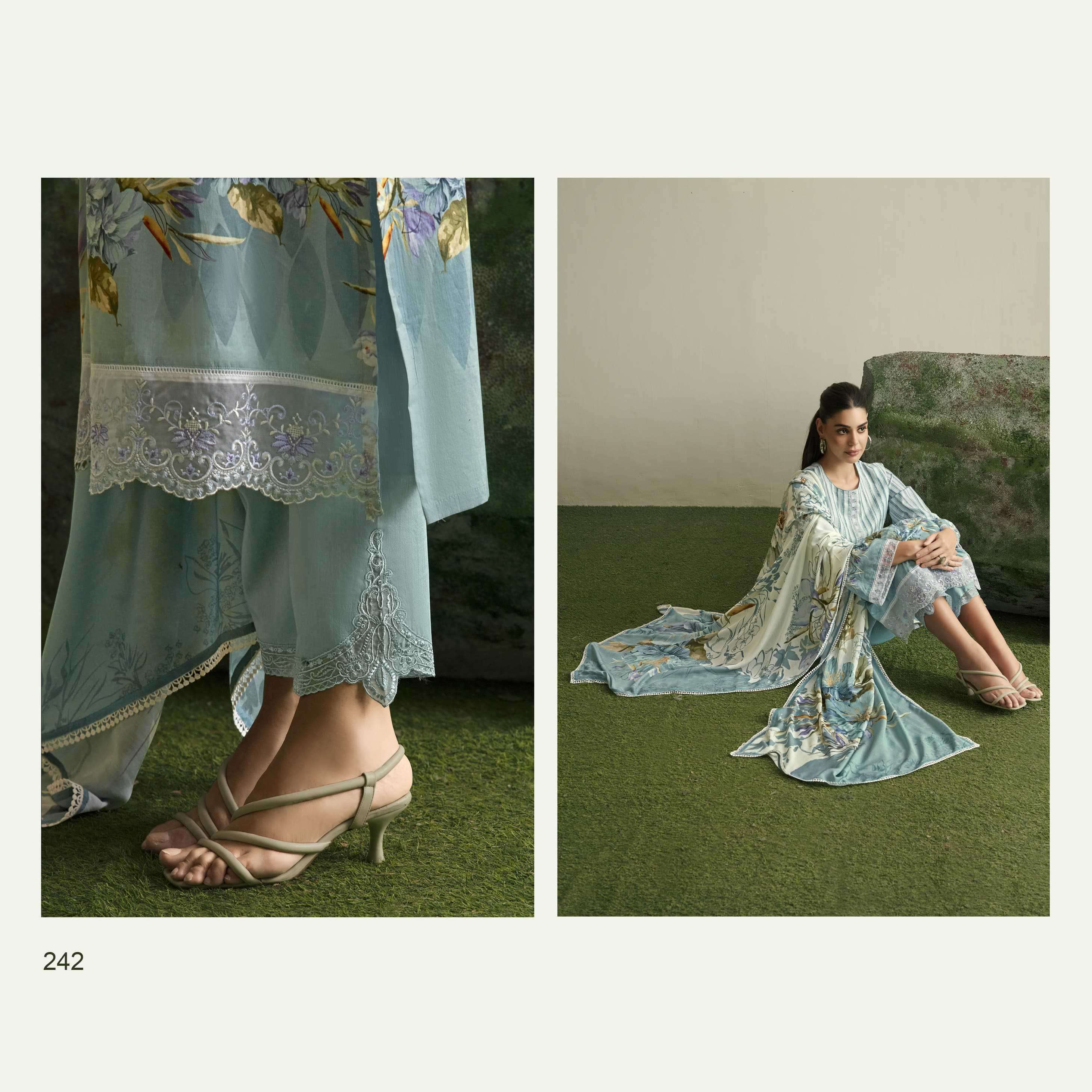 FLORA SERIES 241 TO 244 BY SOHNI KIMORA DESIGNER DIGITAL PRINTED AND WORK LAWN SUITS ARE AVAILABLE AT WHOLESALE PRICE