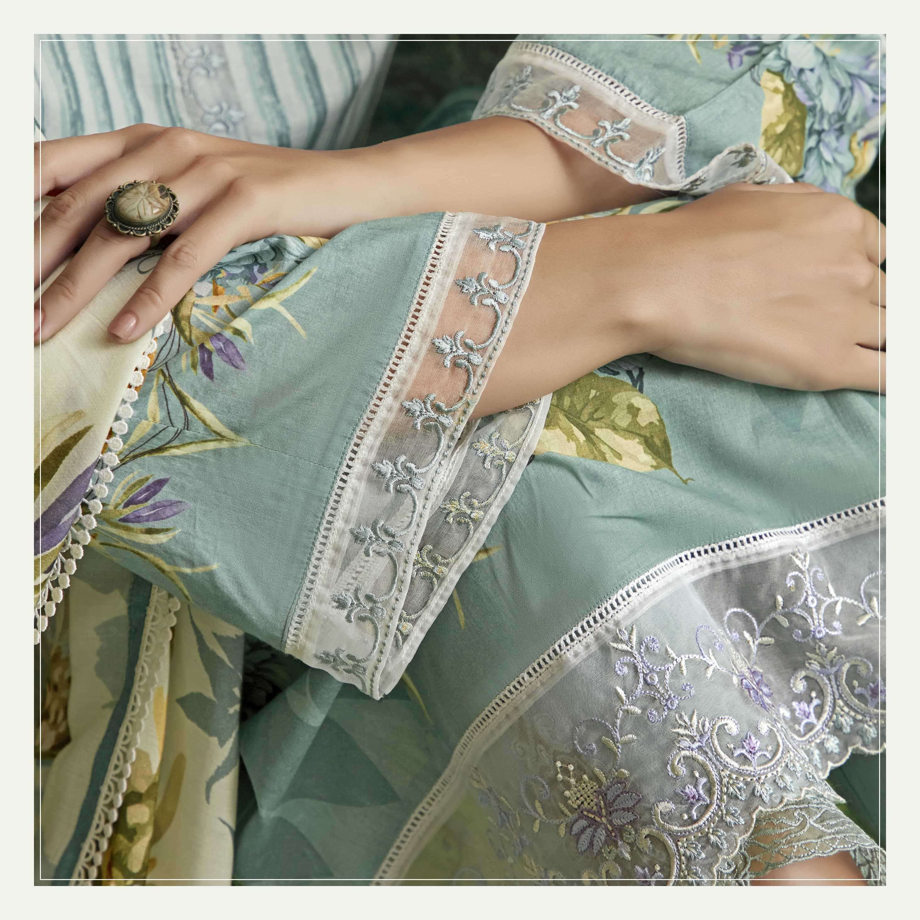 FLORA SERIES 241 TO 244 BY SOHNI KIMORA DESIGNER DIGITAL PRINTED AND WORK LAWN SUITS ARE AVAILABLE AT WHOLESALE PRICE
