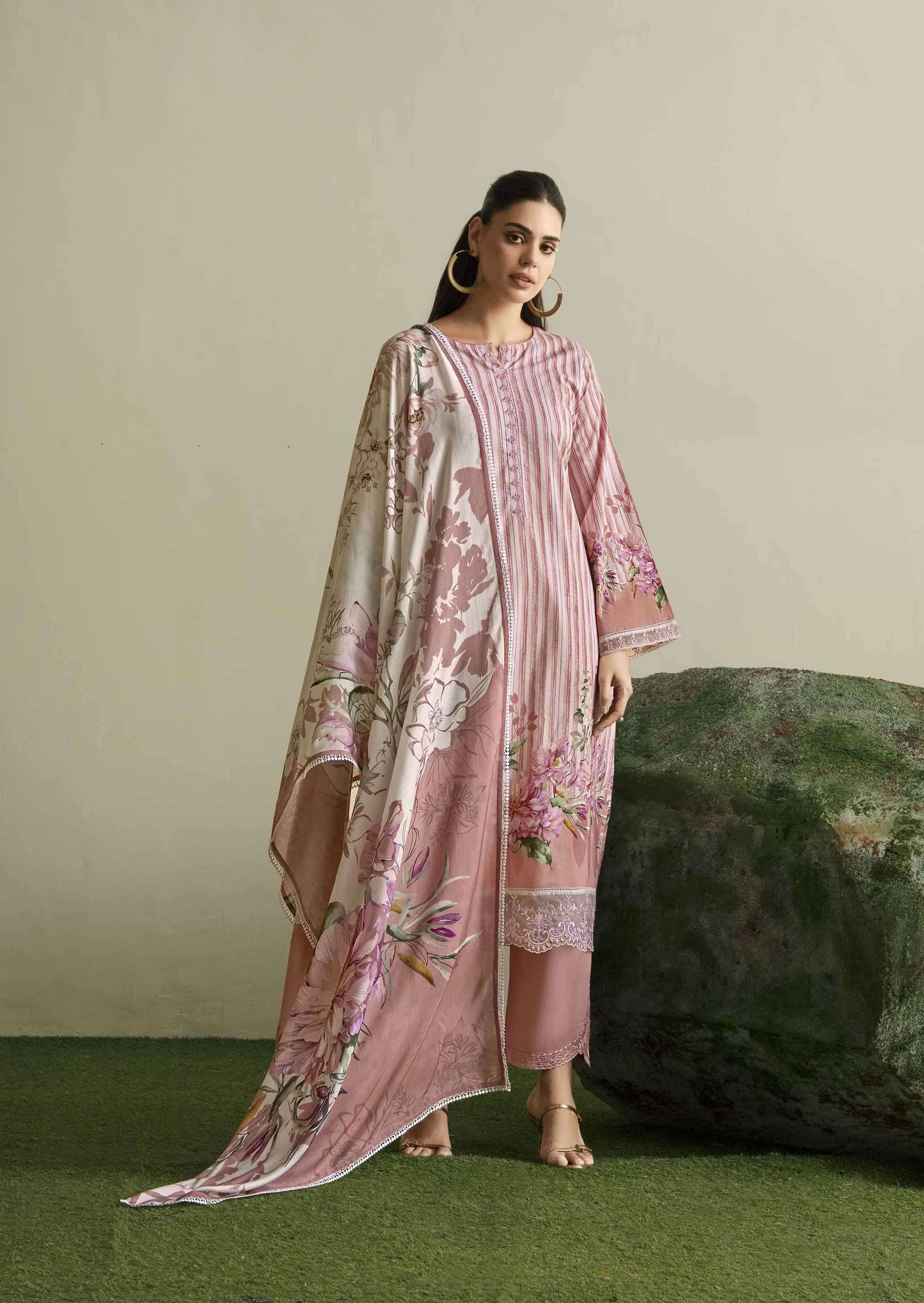 FLORA SERIES 241 TO 244 BY SOHNI KIMORA DESIGNER DIGITAL PRINTED AND WORK LAWN SUITS ARE AVAILABLE AT WHOLESALE PRICE