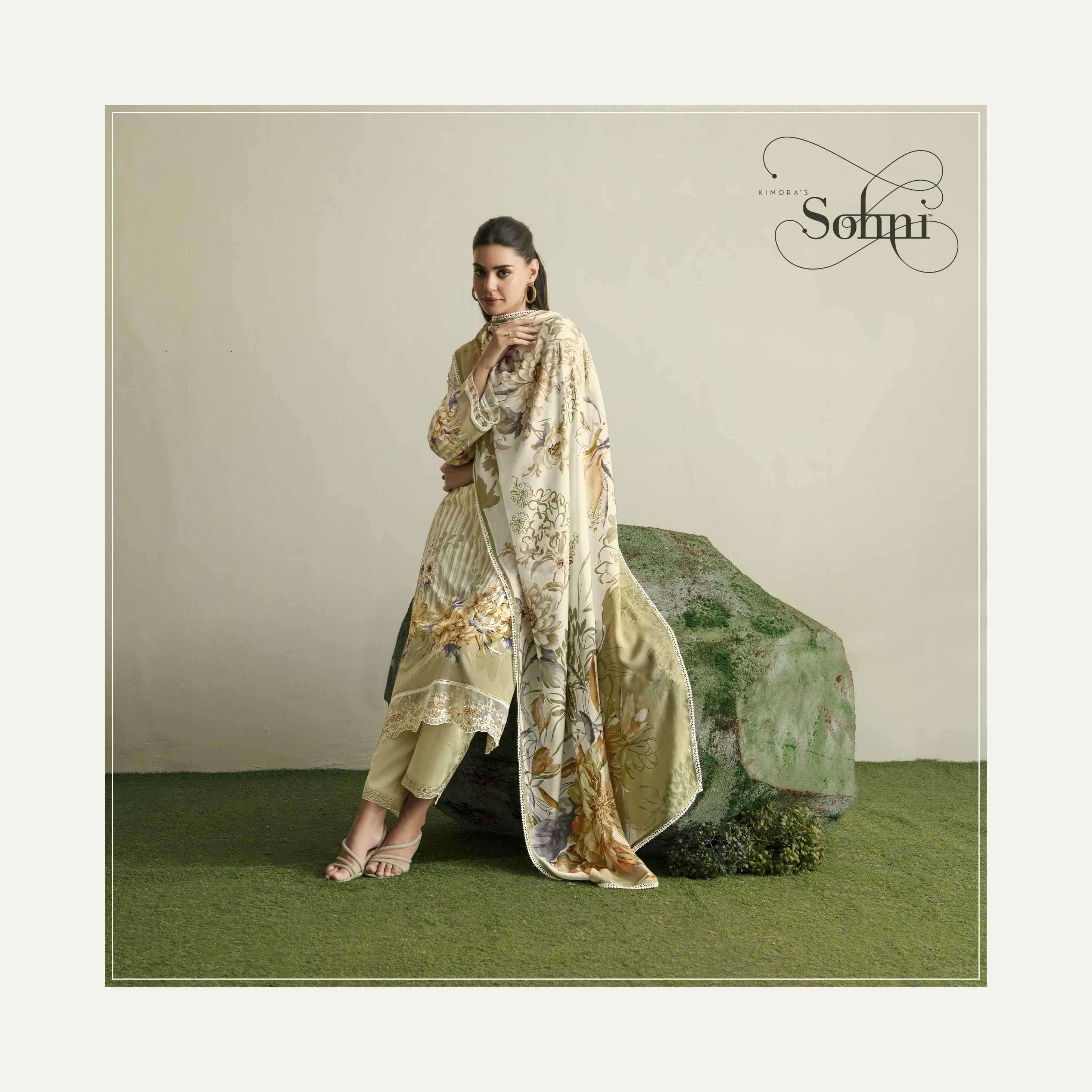 FLORA SERIES 241 TO 244 BY SOHNI KIMORA DESIGNER DIGITAL PRINTED AND WORK LAWN SUITS ARE AVAILABLE AT WHOLESALE PRICE