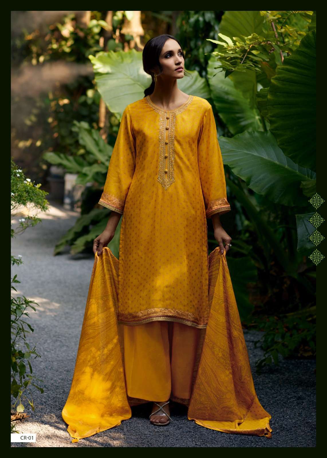 CORA SERIES 01 TO 04 BY VARSHA DESIGNER PRINTED AND EMBROIDERY WORK VISCOSE MUSLIN SUITS ARE AVAILABLE AT WHOLESALE PRICE