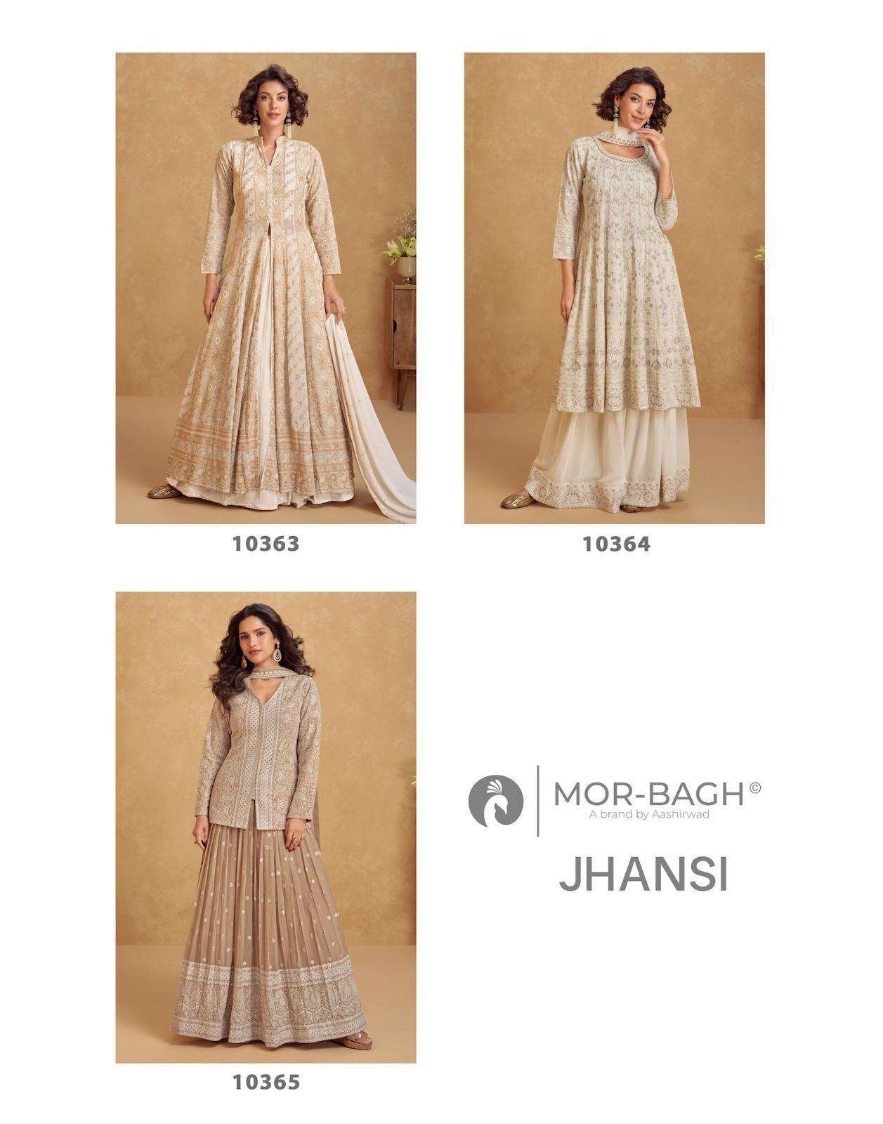 JHANSI SERIES 10363 TO 10365 BY MOR BAGH DESIGNER WORK READYMADE GEORGETTE SUITS ARE AVAILABLE AT WHOLESALE PRICE