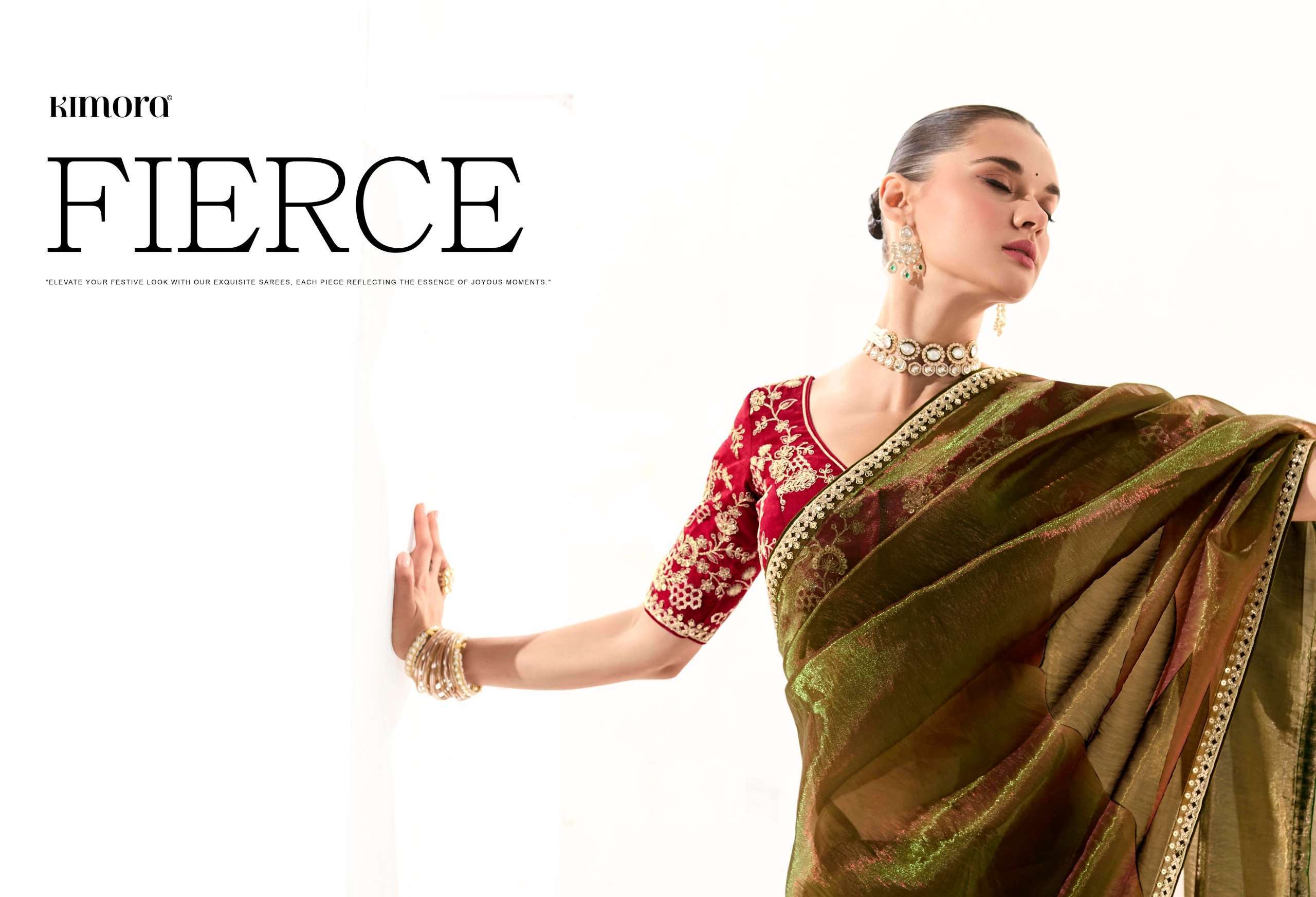 RUNWAY SERIES 2211 TO 2225 SAREE BY KIMORA DESIGNER FANCY WORK ORGANZA SAREES ARE AVAILABLE AT WHOLESALE PRICE