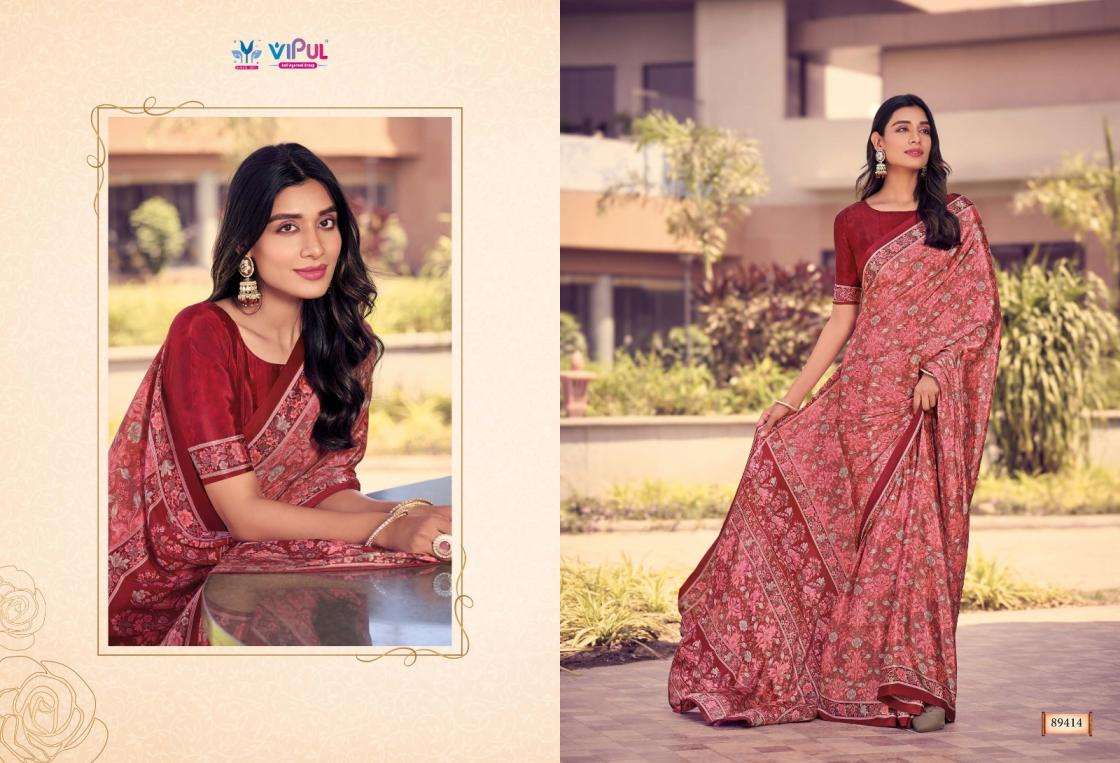 HERITAGE SILK VOL-12 SERIES 89406 TO 89423 SAREE BY VIPUL DESIGNER PRINTED FANCY SAREES ARE AVAILABLE AT WHOLESALE PRICE