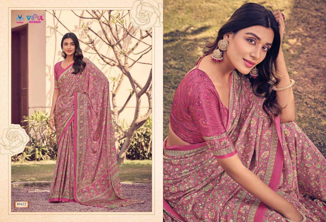 HERITAGE SILK VOL-12 SERIES 89406 TO 89423 SAREE BY VIPUL DESIGNER PRINTED FANCY SAREES ARE AVAILABLE AT WHOLESALE PRICE
