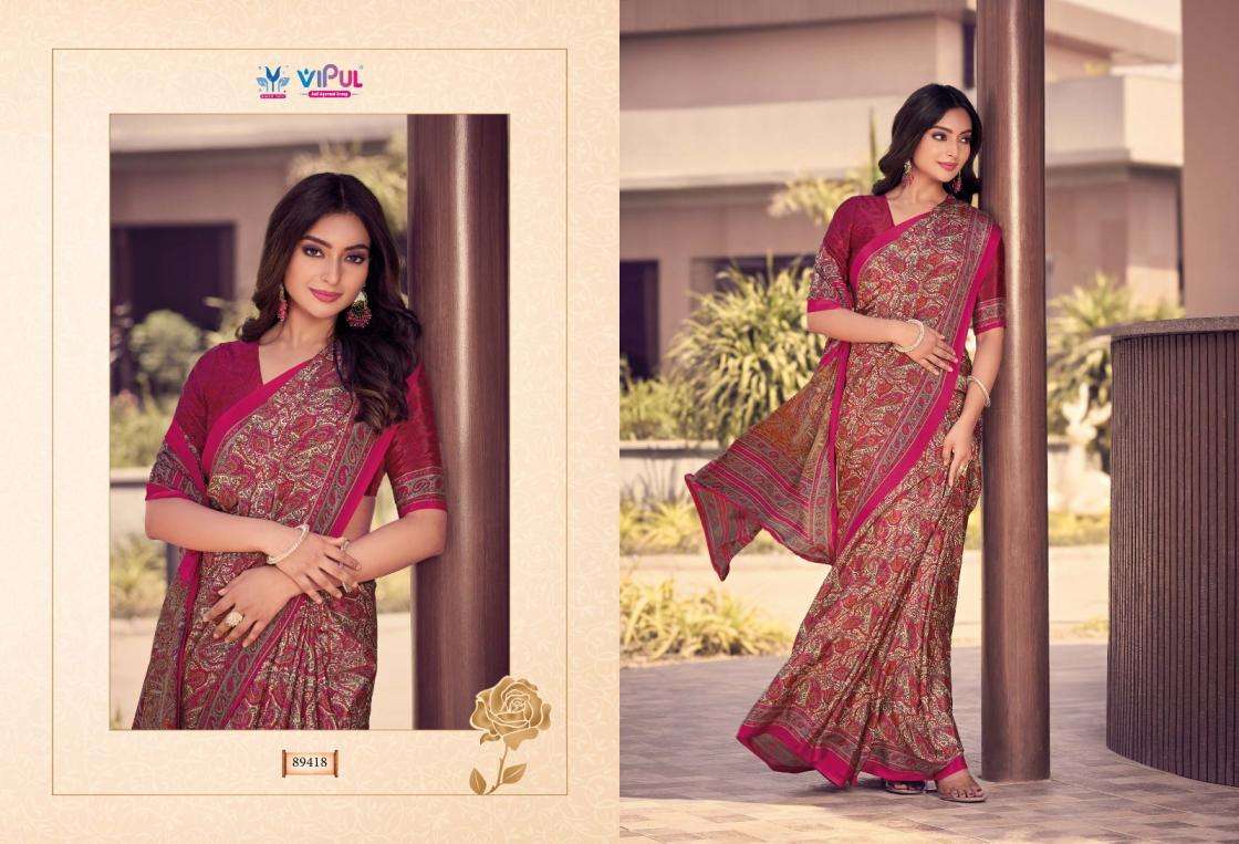 HERITAGE SILK VOL-12 SERIES 89406 TO 89423 SAREE BY VIPUL DESIGNER PRINTED FANCY SAREES ARE AVAILABLE AT WHOLESALE PRICE