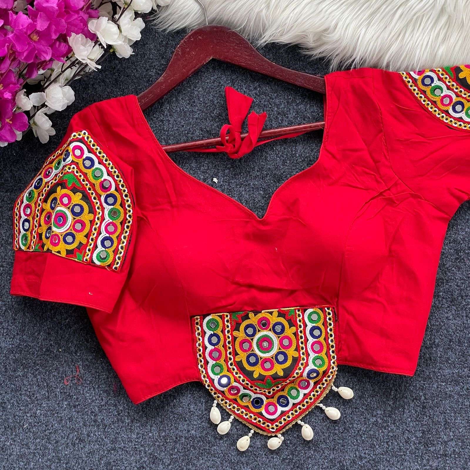 READYMADE BLOUSE SERIES 211 DESIGNER EMBROIDERY WORK AND HAND MIRROR WORK COTTON BLOUSES ARE AVAILABLE AT WHOLESALE PRICE