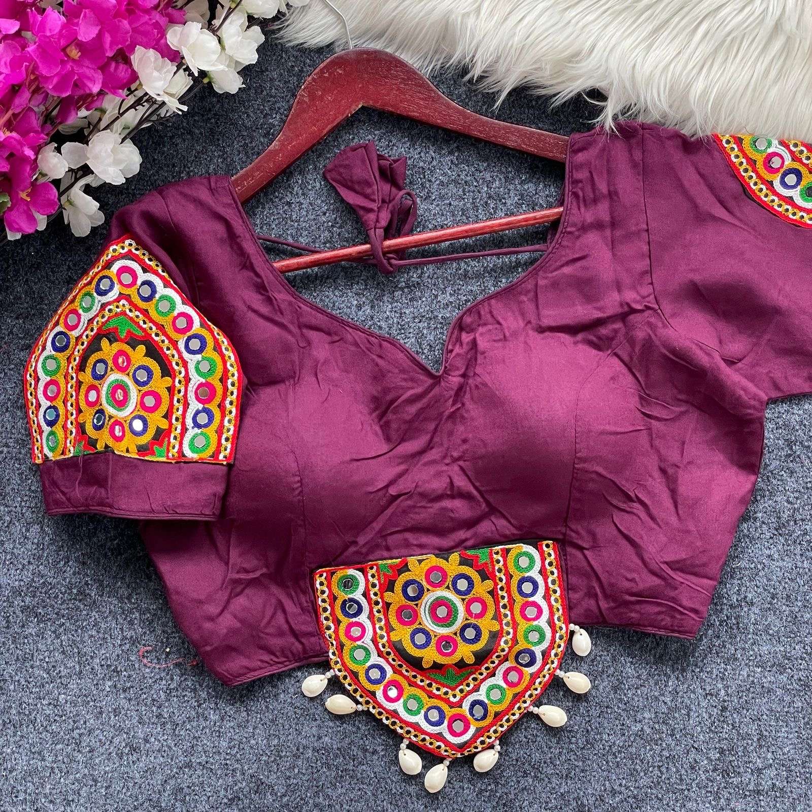 READYMADE BLOUSE SERIES 211 DESIGNER EMBROIDERY WORK AND HAND MIRROR WORK COTTON BLOUSES ARE AVAILABLE AT WHOLESALE PRICE