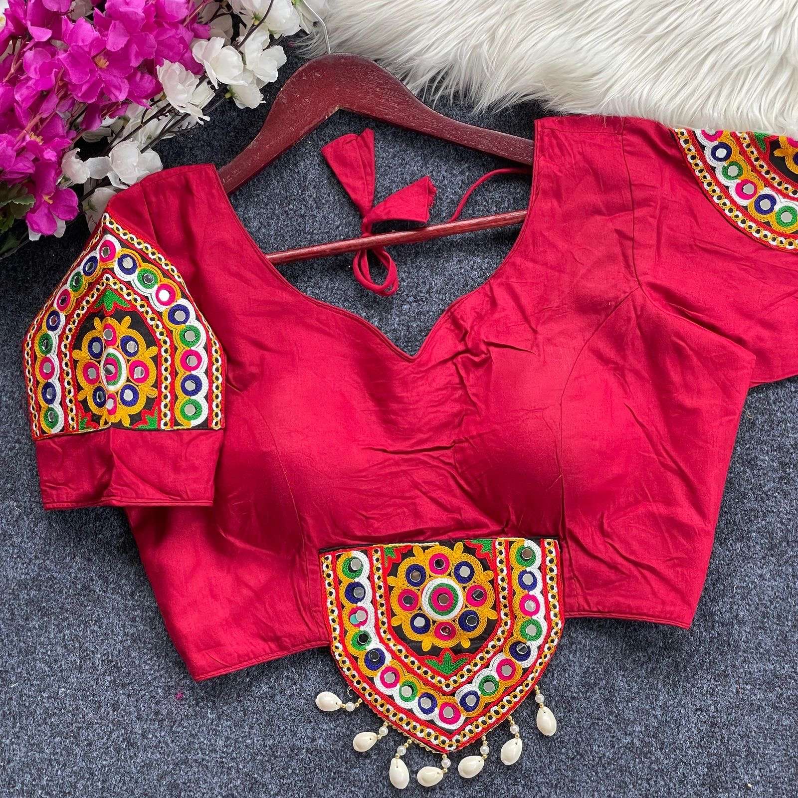 READYMADE BLOUSE SERIES 211 DESIGNER EMBROIDERY WORK AND HAND MIRROR WORK COTTON BLOUSES ARE AVAILABLE AT WHOLESALE PRICE