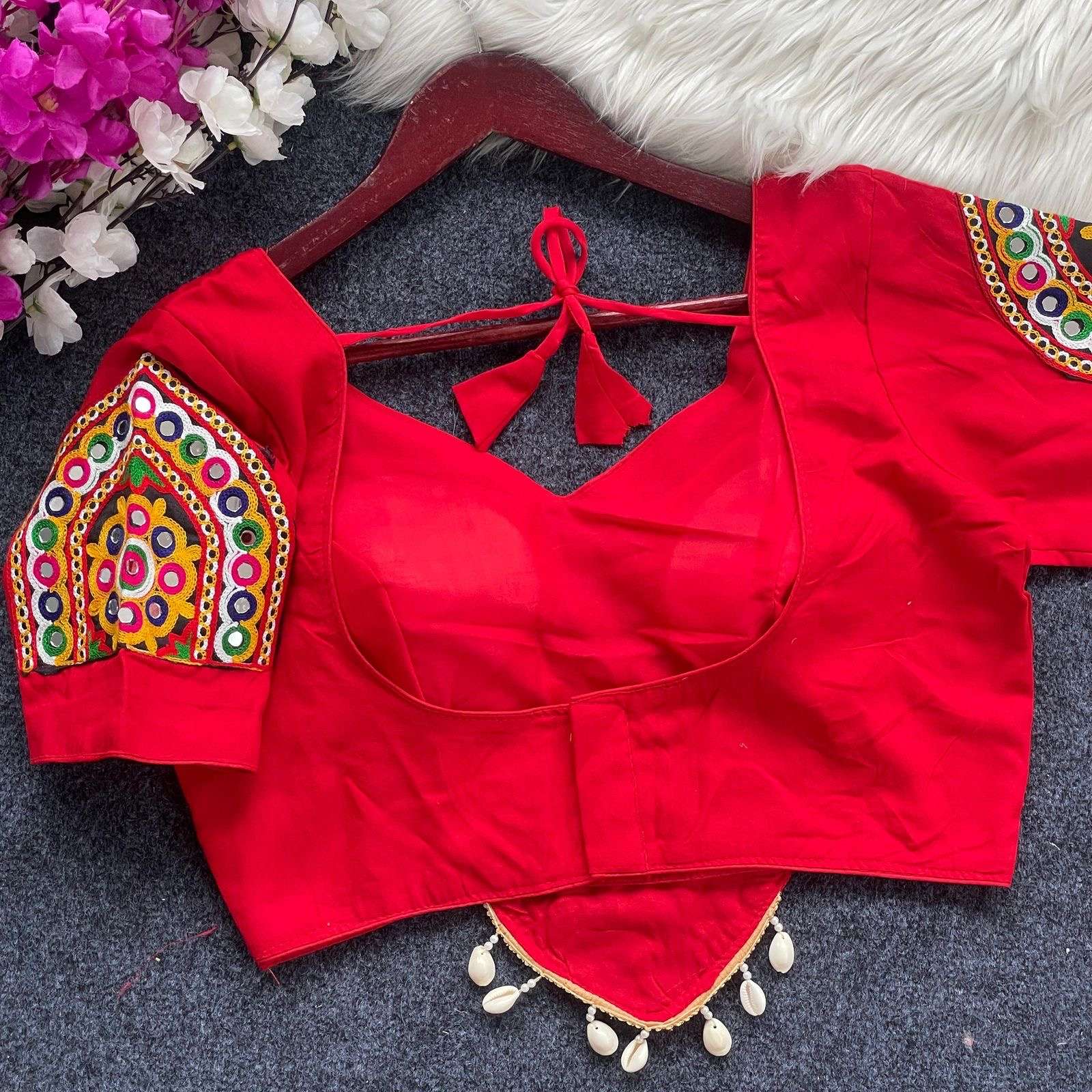 READYMADE BLOUSE SERIES 211 DESIGNER EMBROIDERY WORK AND HAND MIRROR WORK COTTON BLOUSES ARE AVAILABLE AT WHOLESALE PRICE