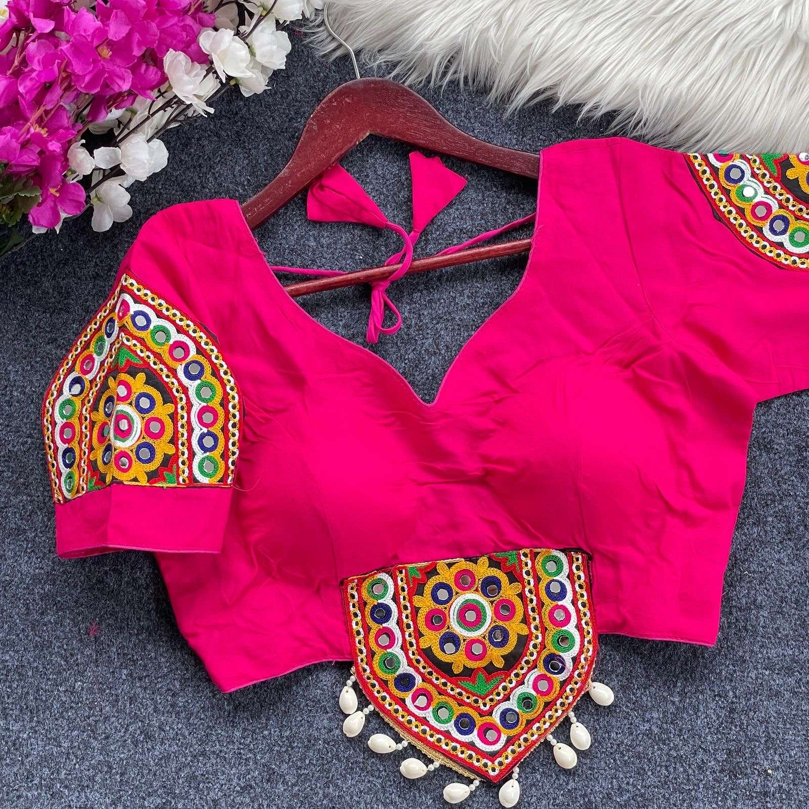 READYMADE BLOUSE SERIES 211 DESIGNER EMBROIDERY WORK AND HAND MIRROR WORK COTTON BLOUSES ARE AVAILABLE AT WHOLESALE PRICE