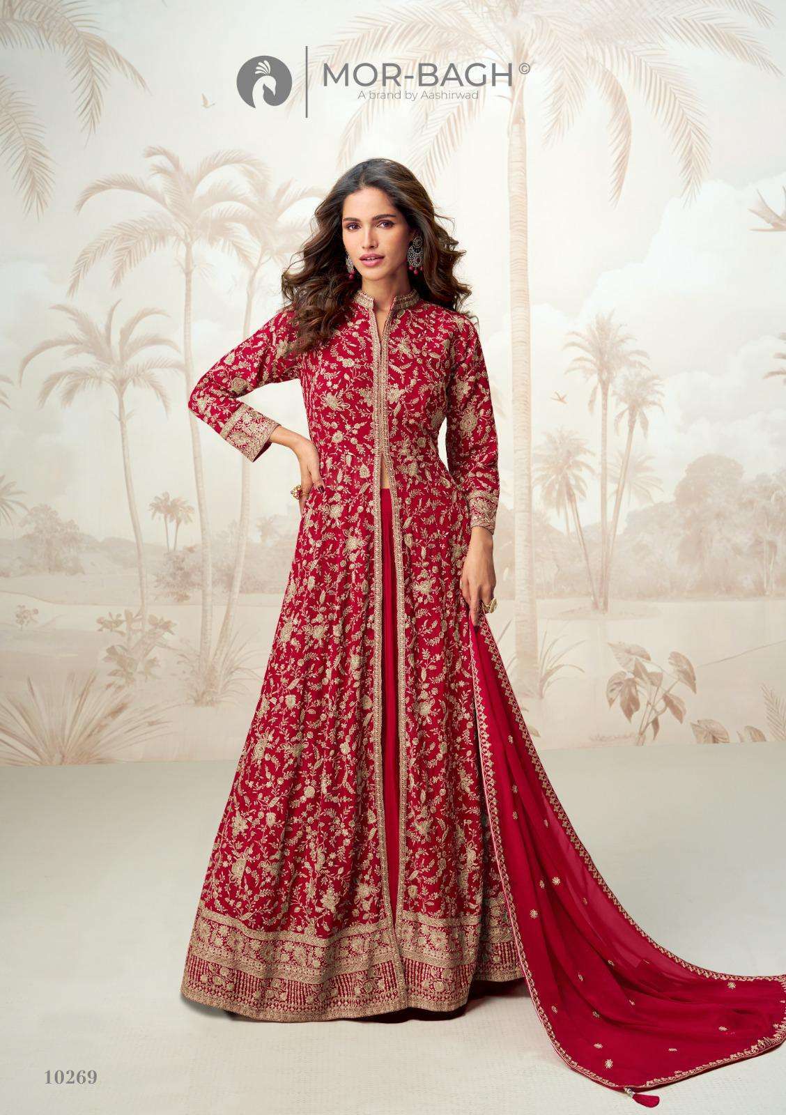 VAMIKA SERIES 10169 TO 10172 BY MOR BAGH DESIGNER EMBROIDERY WORK GEORGETTE READYMADE SUITS ARE AVAILABLE AT WHOLESALE PRICE 