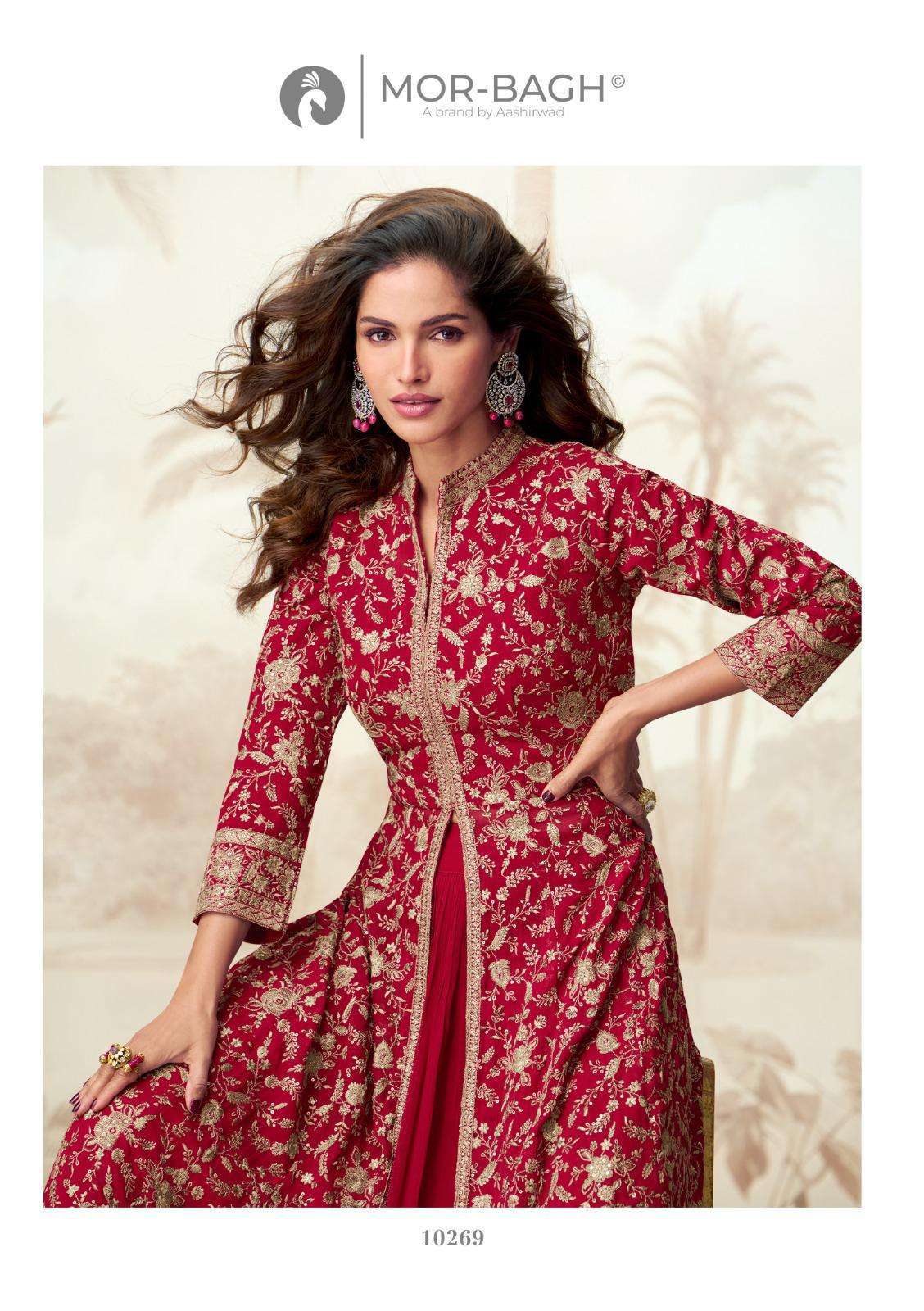 VAMIKA SERIES 10169 TO 10172 BY MOR BAGH DESIGNER EMBROIDERY WORK GEORGETTE READYMADE SUITS ARE AVAILABLE AT WHOLESALE PRICE 